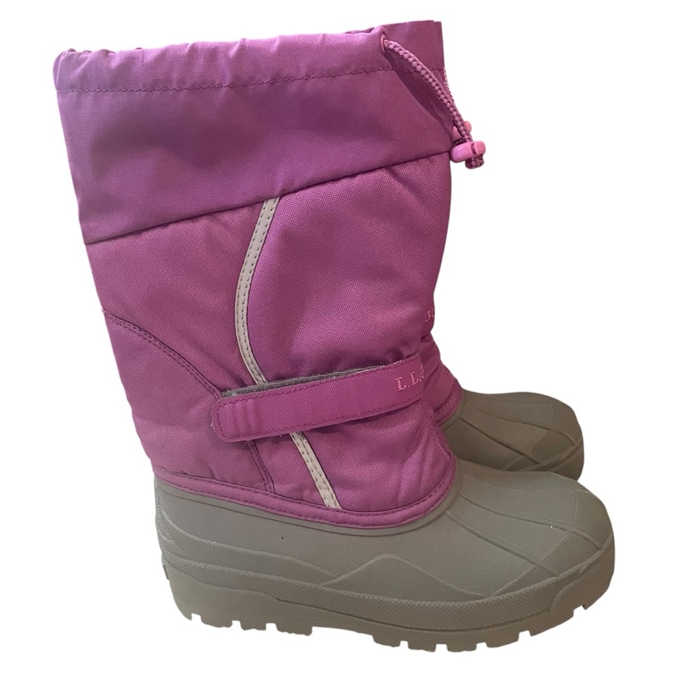 L.L. Bean Pink and Tan Kids Rain & Snow Boots